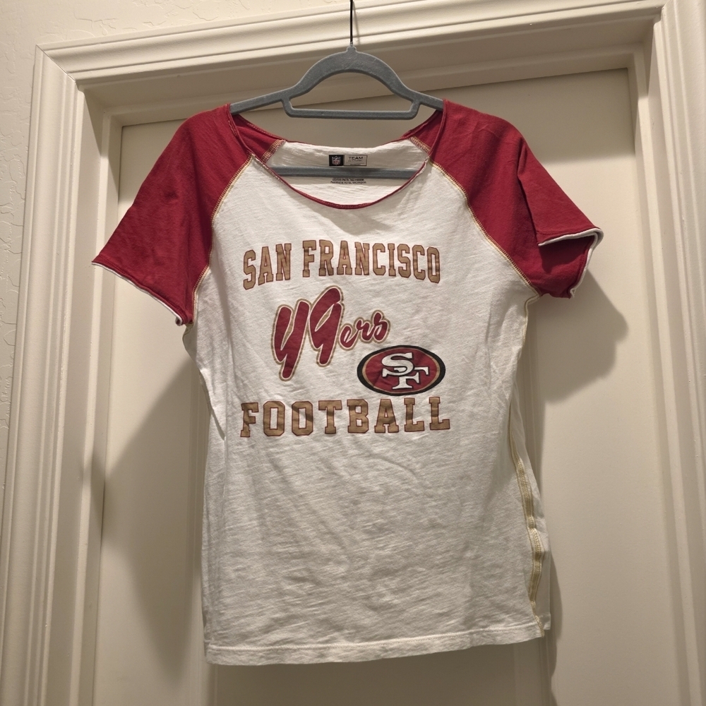NFL San Francisco 49ers Red and White Women's Tee